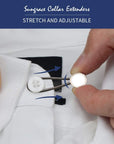 Metal Collar and Buttons Extenders for Shirt Dress Trouser Coat (12 Pack)