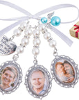 Wedding Bouquet Charm Bouquet Photo Charms Bridal Lacy Oval Bridal Charms You Are Always in My Heart DIY Bouquet Picture Charm for Wedding Memory Friend Gift