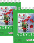 9" X 12" Premium Extra Heavy-Weight Acrylic Painting Paper Pad, 246 Pound (400Gsm), Spiral Bound, Pad of 12-Sheets (Pack of 2 Pads)