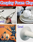 500G Cosplay Foam Clay,Lightweight Sculpting Foam, Air Dry Clay for Cosplay and Costumes,Moldable Foam Clay for Intricate Designs, Cutting or Rotary Tool, Sanding or Shaping (Black)