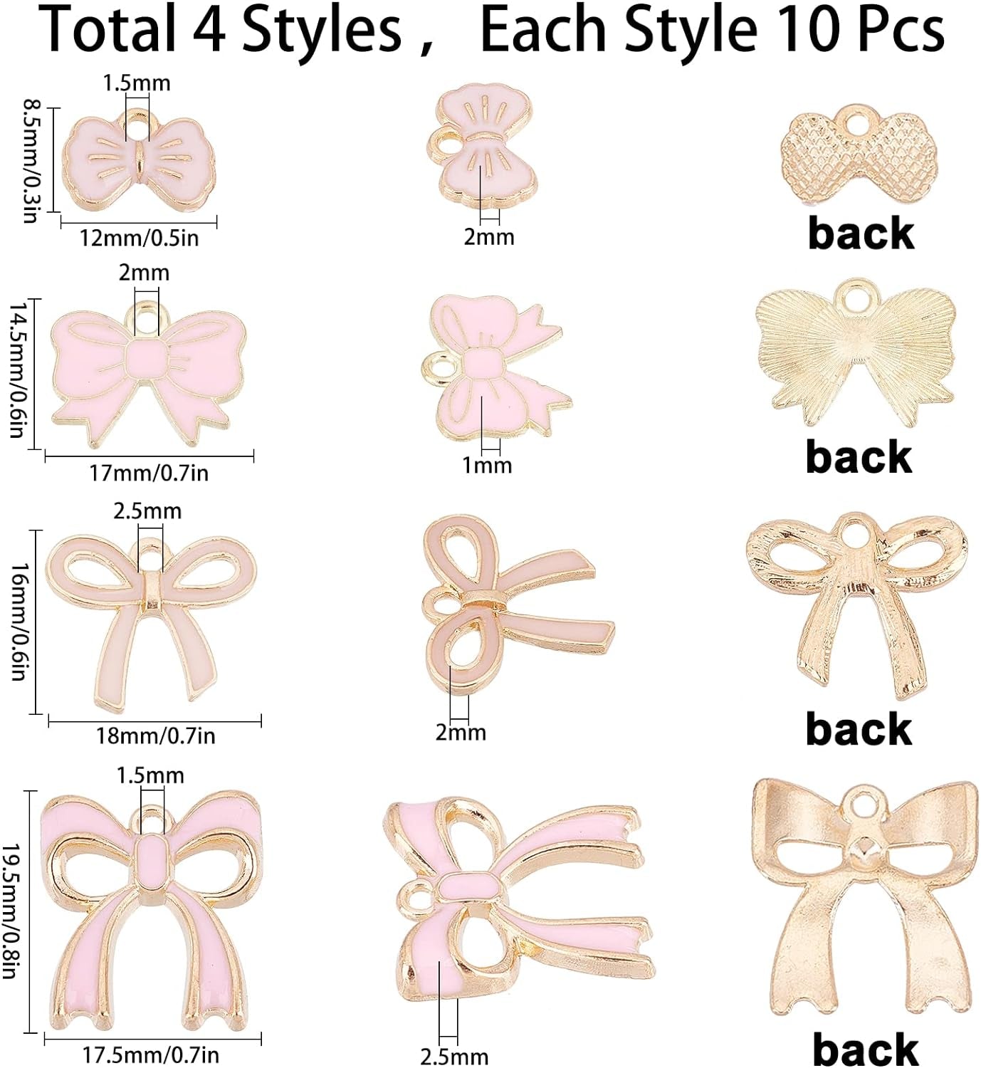 Enamel Bowknot Charms for Jewelry Making Charms DIY Craft Supplies