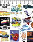 Back to the Future 50Ct Vinyl Large Deluxe Stickers Variety Pack - Laptop, Water Bottle, Scrapbooking, Tablet, Skateboard, Indoor/Outdoor - Set of 50