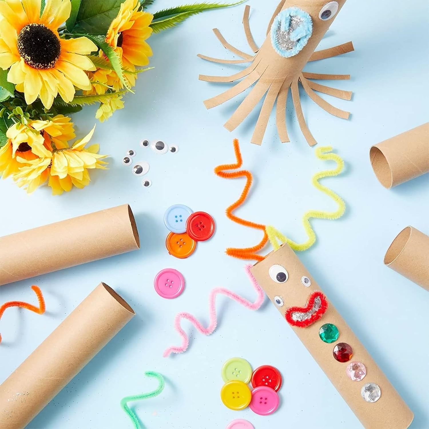 30 Pack 8 Inch Cardboard Tubes, 1.6X8“ Empty Toilet Paper Rolls for Crafts and Art Projects, DIY Brown Crafting Paper Roll for Classrooms, Dioramas, and Decorations