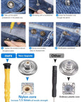 Jeans Button Replacement No Sew:  24 Sets Metal Buttons for Pants - Instant Adjustable Button - Tighten Waist Size by 1 Inch or Extend an Extra Inch - Contains a Removable Screwdriver