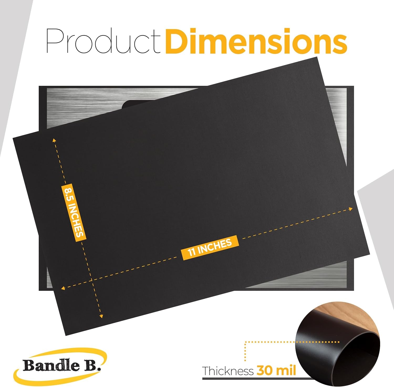 Bandle B Magnetic Sheets for Crafts 8.5"X11". Pack of 10. Flexible Non Adhesive Magnetic Sheet for Metal Cutting Die Storage. Easy to Organize and Cut for Arts &amp; Crafts or Scrapbooking. Thickness 30