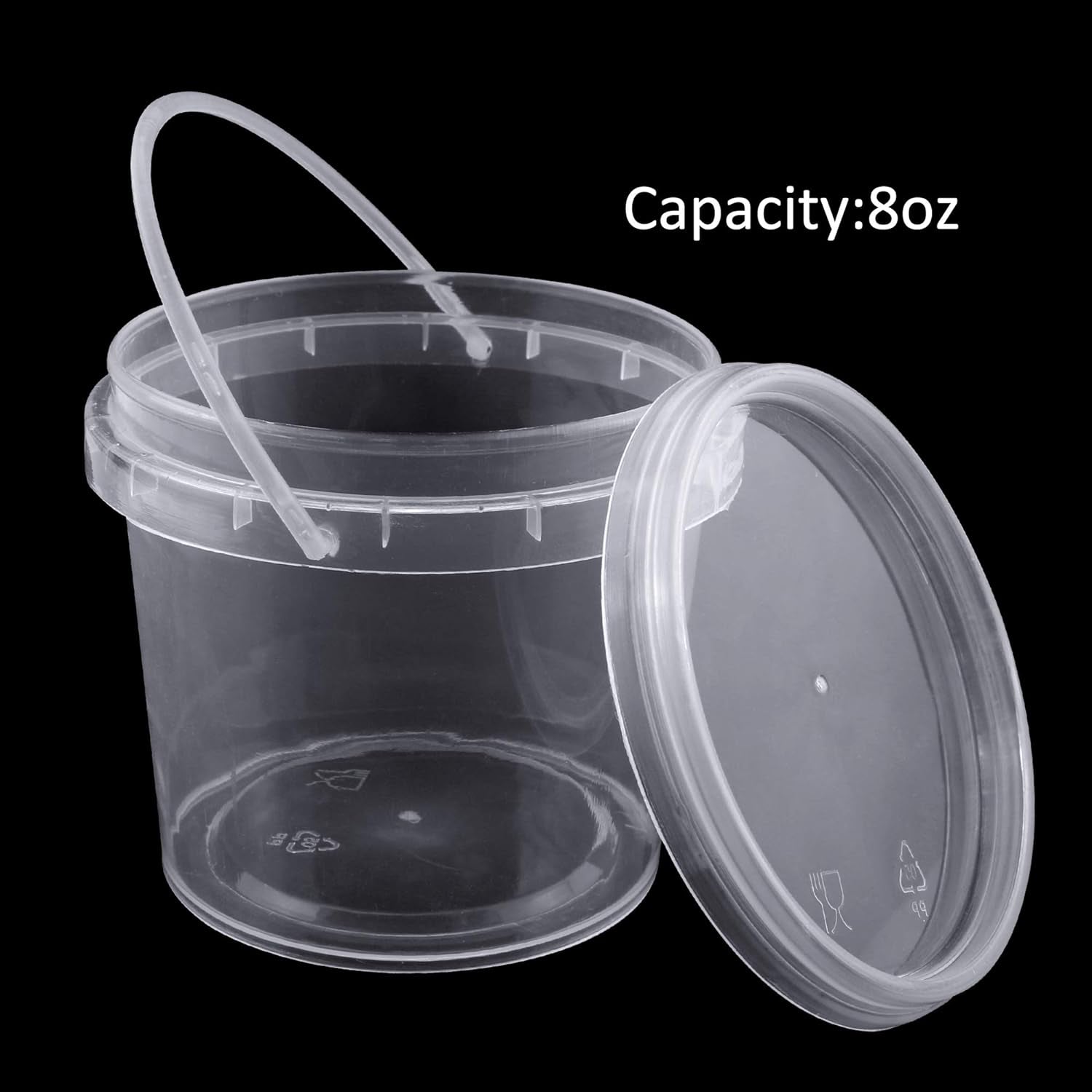 15 Pack 8 Oz Slime Containers with Lids and Handles,Mini Toy Storage Case