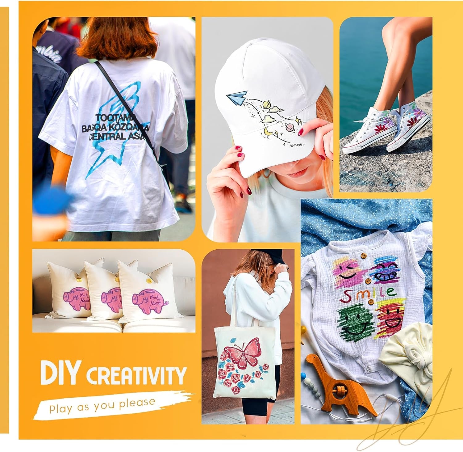 Fabric Markers Permanent for Clothes - 20 Colors Fine Tip Fabric Paint Pens with 5 Painting Templates - Non-Toxic Fabric Paint Markers for T-Shirts Sneakers Canvas Bags and Textiles