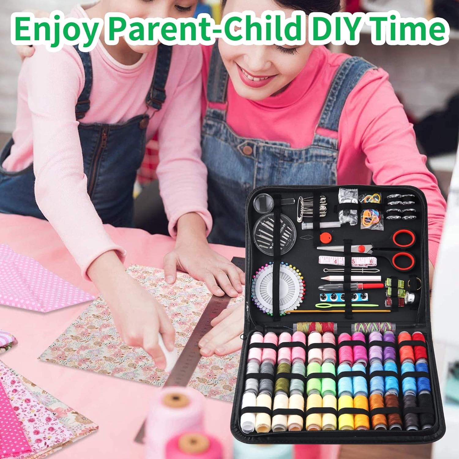 Large Sewing Kit for Adults, 235 Pcs Needle and Thread Kit with Basic Sewing Supplies and Accessories for Travel Small Fixes, Emergency Repairs, Hand Sewing, Beginners, Starter