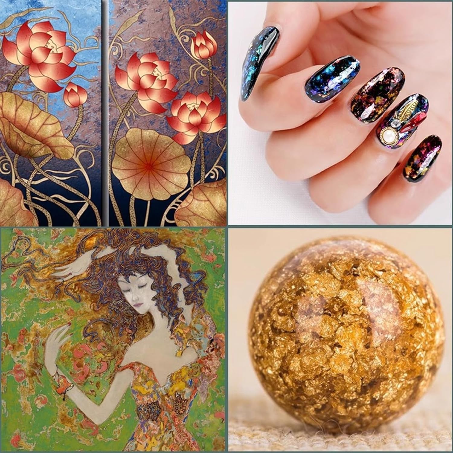 Gold Leaf Adhesive,Gilding Adhesive,Gold Leaf Glue for Craft, Arts, Wood Use (100Ml + Brush + Gloves)