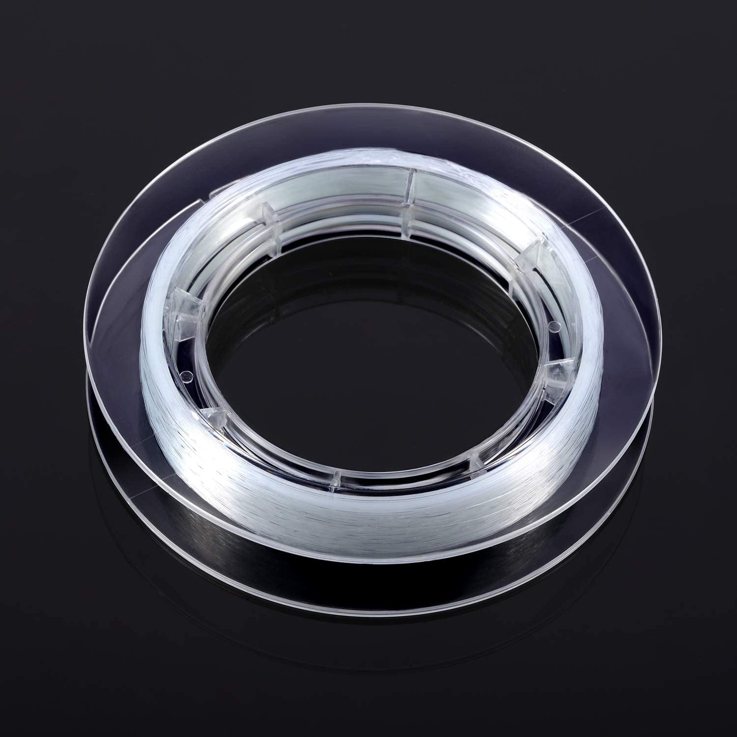 200 M Clear Nylon Invisible Thread String for Hanging Christmas Ornaments, Bracelet Making, Sew Hobby, Clear Beading Thread with Bead Needle (0.25Mm)