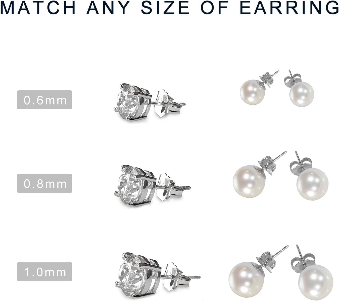 30Pcs/15 Pairs Earring Backs Replacement,Plated Silver Earring Backs for Stud,Hypoallergenic Earring Backs Replacement Secure Ear Lockings for Stud Earrings Ear Nut for Posts6X4.5Mm