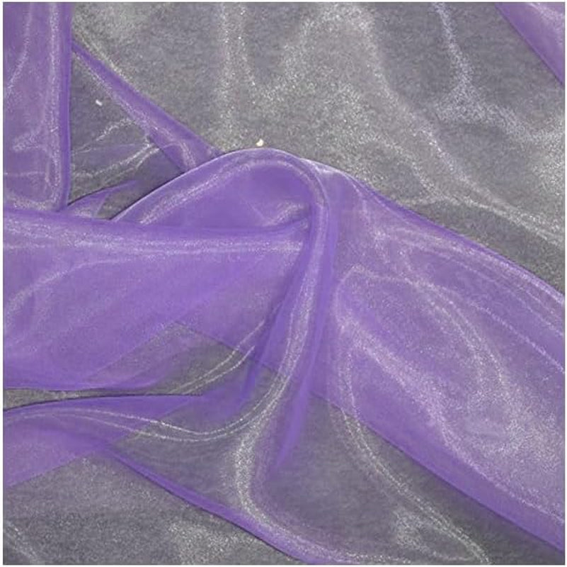 Pack of 25 Yards Long Bridal Solid Sheer Organza Fabric Bolt for Wedding Dress, Fashion, Crafts, Decorations, Backdrop, Christmas Craft Supplies, Silky Shiny Organza Fabrics 44” Wide- Dark Purple