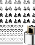 80 Sets Boots Hook Lace Buckles Speed Eyelets Hooks for Boots Shoelace Hooks for Camp Hike Climb (Silver, Black, Gold, Bronze)