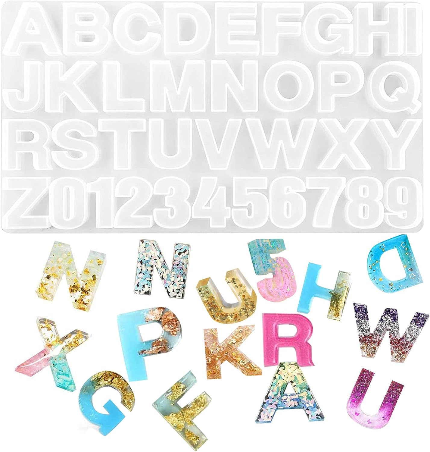 Silicone Alphabet Resin Molds,Number Alphabet Jewelry,Silicone Resin Molds, Silicone Letter Molds for Resin Casting, for DIY Craft Casting, Letter Jewelry Making.