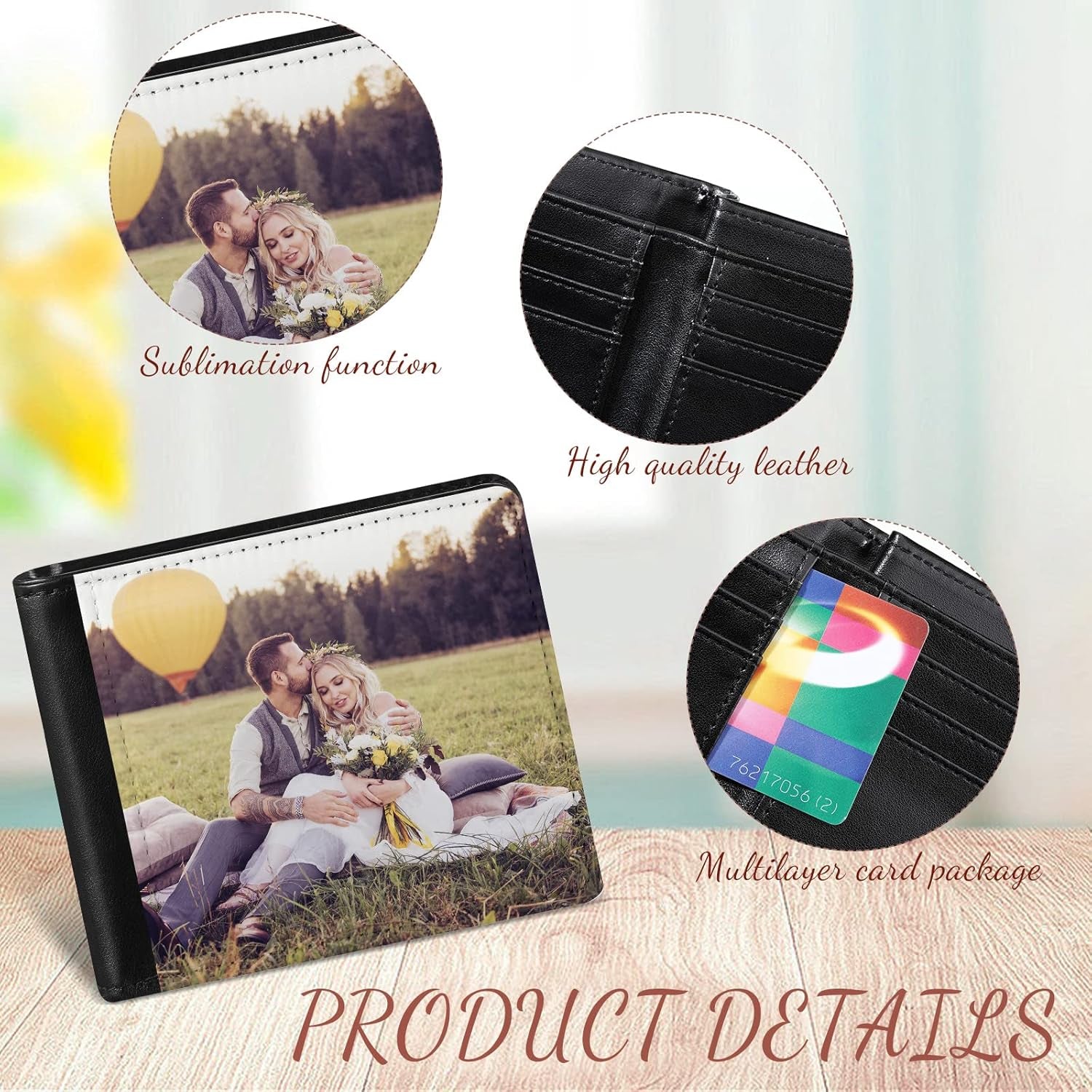 4 Pieces Sublimation Wallet Blank Heat Transfer Wallet Blank Sublimation Wallet DIY Wallet Slim Men Compact PU Leather Wallets with ID Windows and Card Slots for Travel Work Graduation