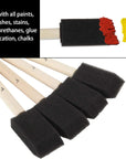 200 Pack 1 Inch Foam Brush Sponge Wood Handle Paint Brush Foam Sponge Brush for Acrylics, Stains, Varnishes, Crafts