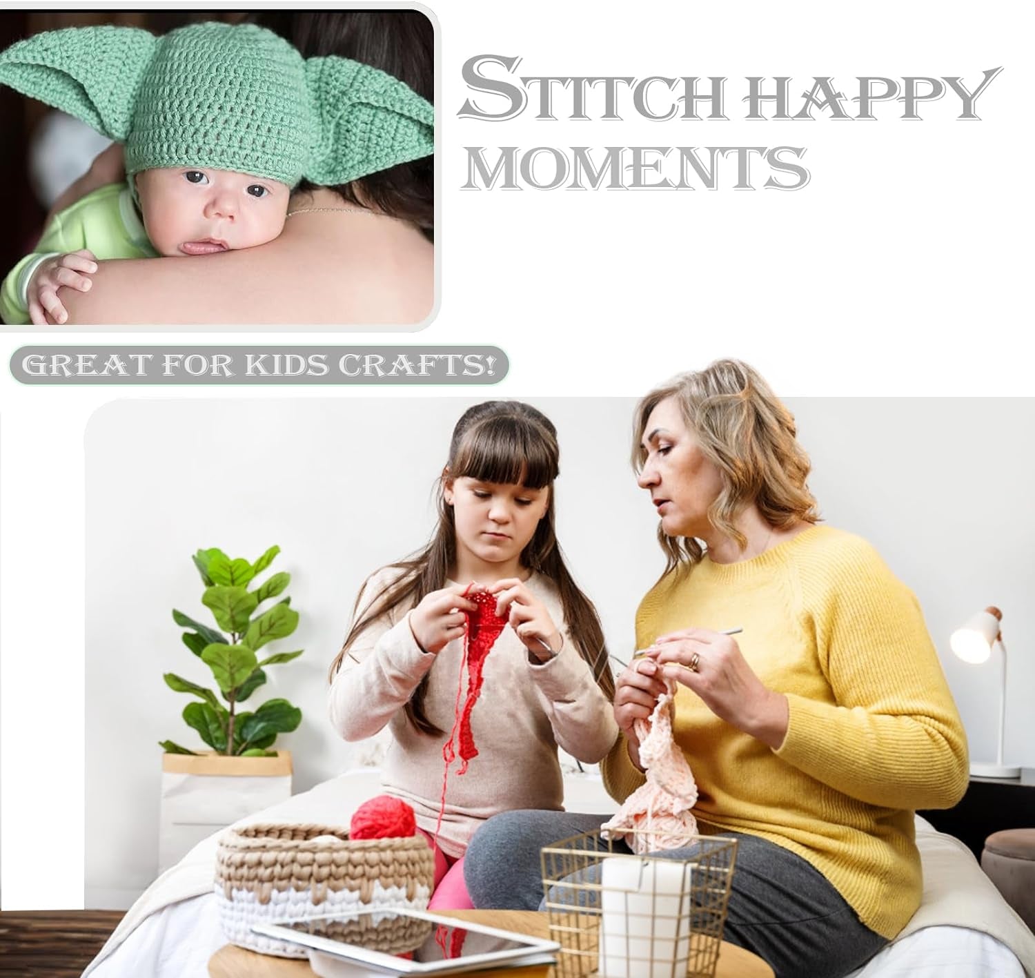 Crochet Hooks 11 Size Crochet Hook Set with Soft Handle and Case Crochet Needle Kit for Beginners Knitting Needle Kit Yarn Crochet Kit 2Mm(B) to 8Mm(L)