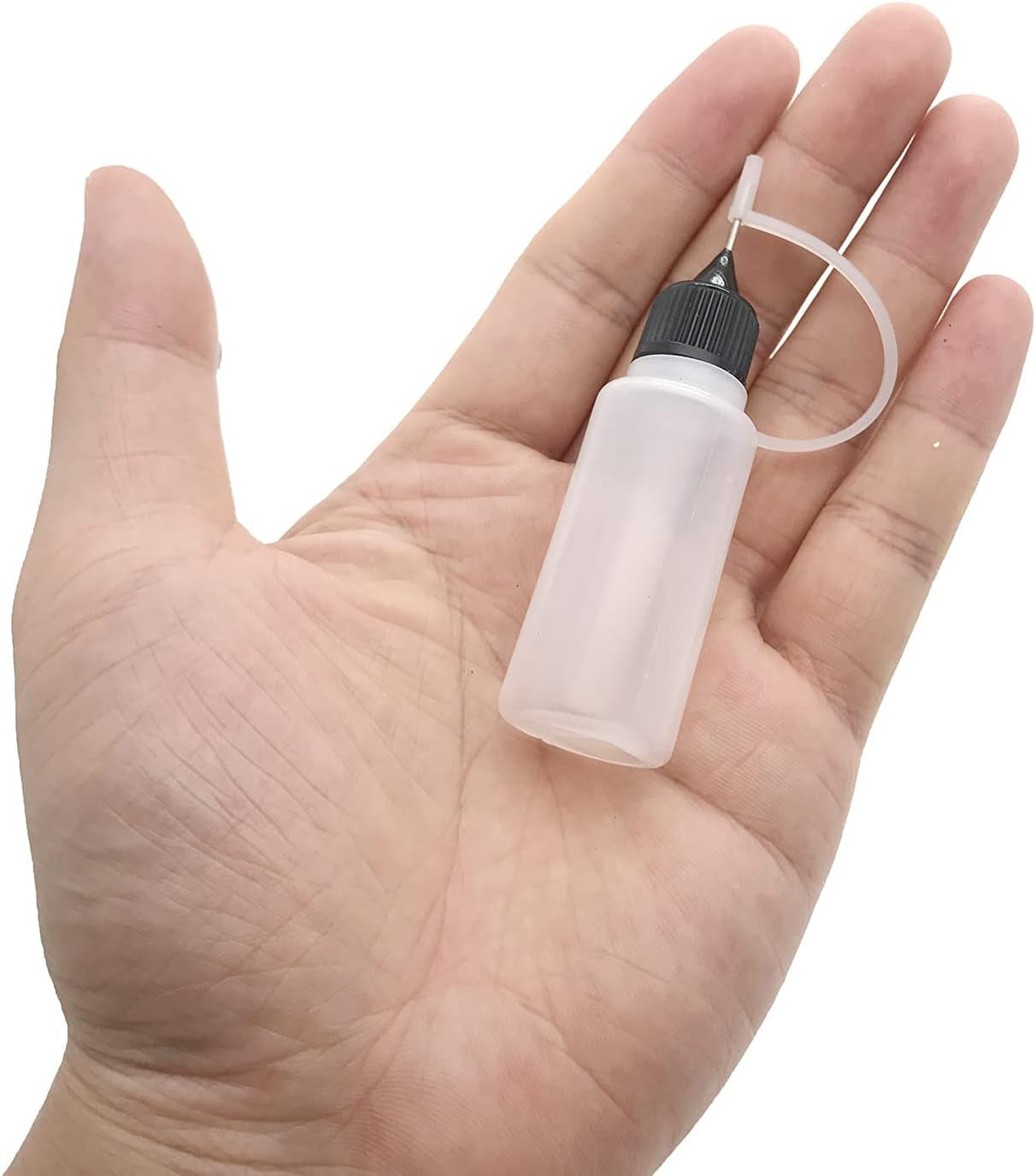 18 Pcs Precision Tip Applicator Bottles, 0.5 Ounce Translucent Glue Bottles, with 2 Funnel, Multicolor Lids