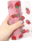 6 Inch X 10 Yards (30 Feet) Shiny Strawberry Tulle Rolls for DIY Crafts, Wedding, Baby Shower, Birthday Party Decoration (Pink)