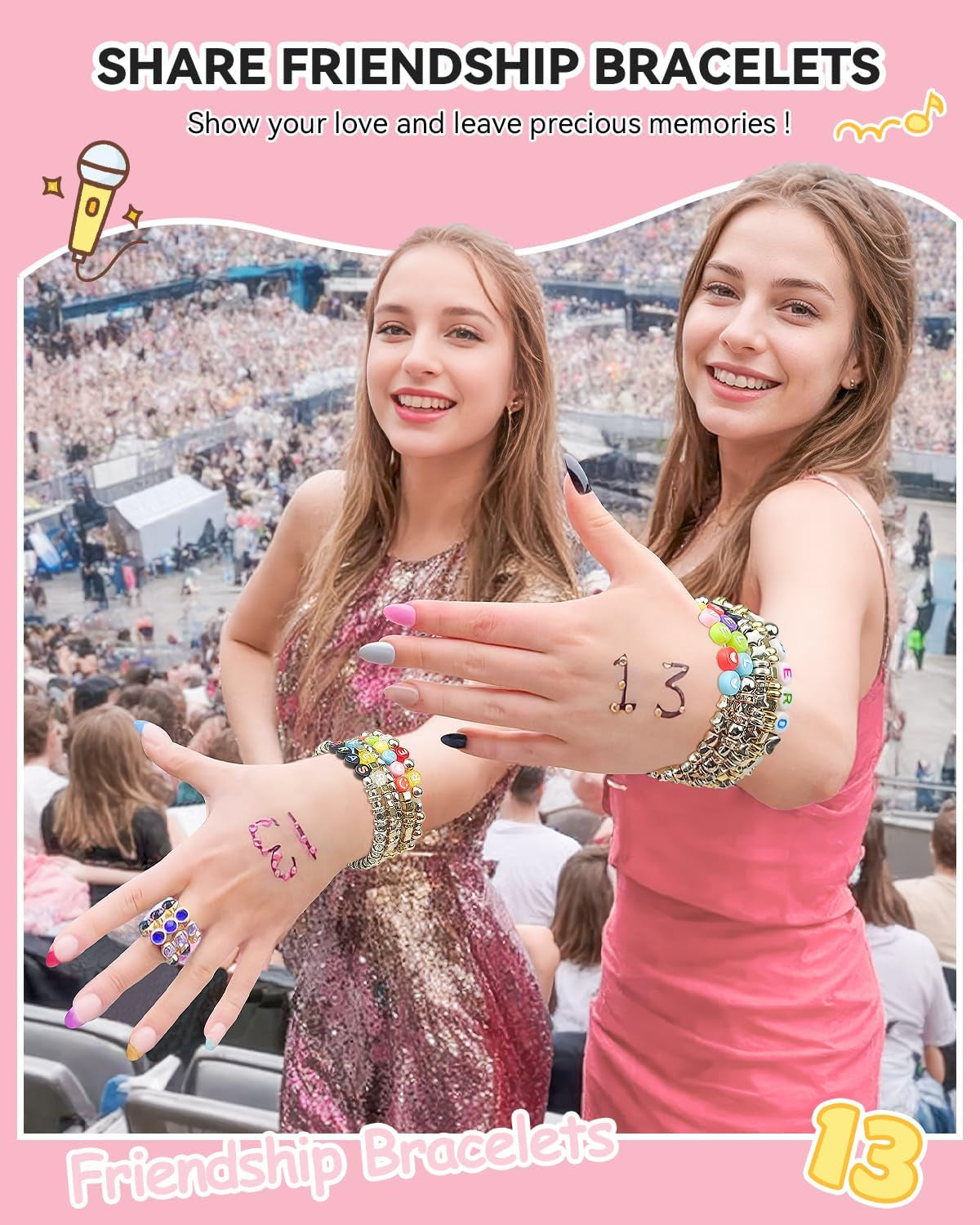 1740 Pieces Gold Beads for Friendship Bracelets Making Kit, 8 Shapes Organized Jewelry Making Supplies Spacer Beads Set with Rhinestones Crafts Gifts for Teen Girls Ages 6 7 8 9 10 11 12