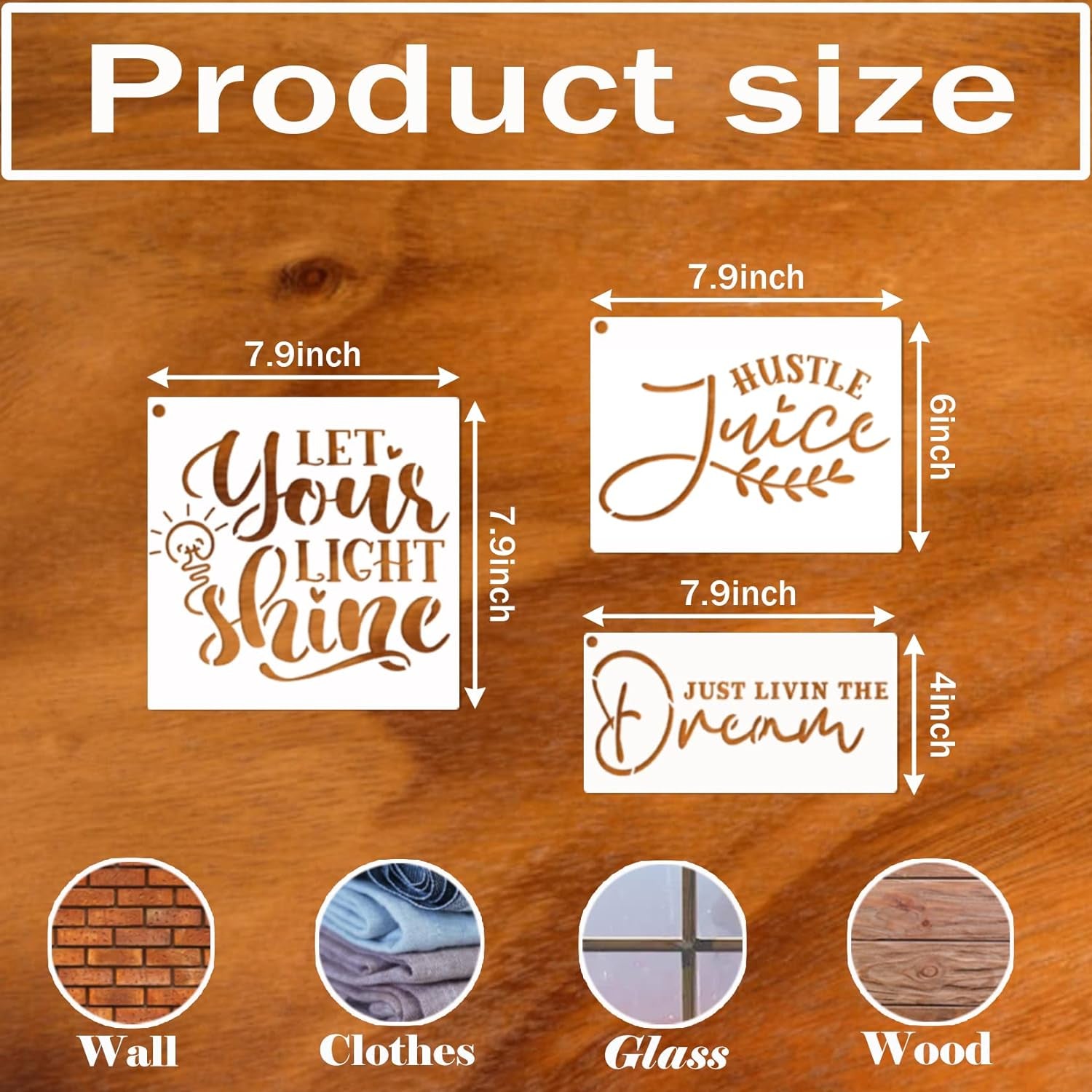 Word Stencils for Painting on Wood Sign Canvas Fabric, Reusable Welcome Farmhouse Burning Inspirational Art Craft Paint Stencil for Shirt Family Furniture Wall Card Making (20 Word 8In)