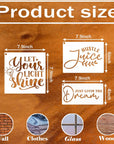Word Stencils for Painting on Wood Sign Canvas Fabric, Reusable Welcome Farmhouse Burning Inspirational Art Craft Paint Stencil for Shirt Family Furniture Wall Card Making (20 Word 8In)