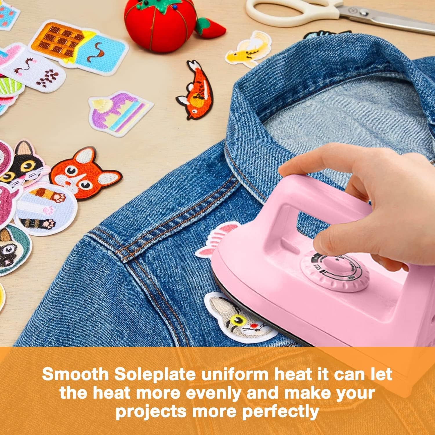 Mini Iron for Crafts Quilting, Travel Iron Household Iron Easy Iron Supplies Mini Electric Iron, Mini Heat Press Machine Sewing Sachine (Pink), White, Blue, Pink, Purple, Black, Rose Red