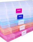 15 Pack Plastic Jewelry Box - 15 Grid Organizer Storage Box with Adjustable Dividers Plastic Compartment Container for Bead Jewelry Craft Tackles