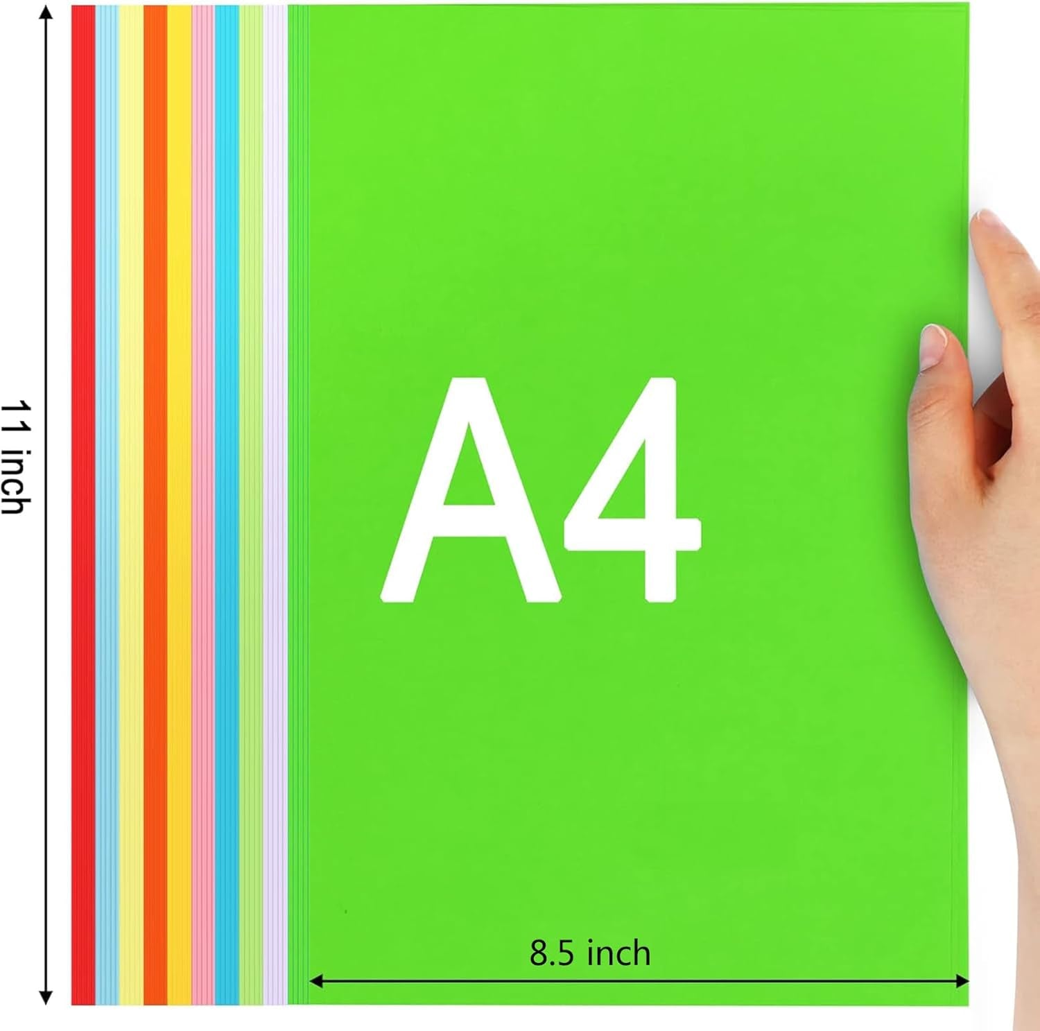 200 Sheets 10 Colors Colored Paper A4 Printer Paper Copy Paper Stationery Paper Multipurpose Colored Printing Paper Origami Paper for DIY Kids Art Craft 8.5" X 11"