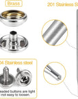 150 PCS Canvas Snap Kit Tool, Metal Screws Snaps Marine Grade 3/8" Socket Stainless Steel Boat Canvas Snaps with 2 PCS Setting Tool for Boat Cover Furniture (150 PCS)