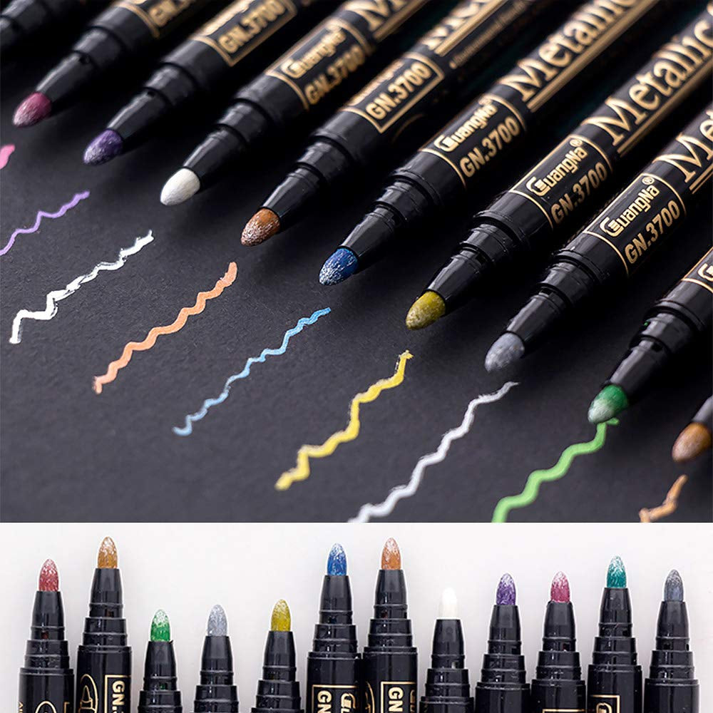 Wax Seal Pen Kit,  12PCS Metallic Marker Color Pen for Decorating Wax Seal Stamp, Premium Wax Seal Pen Set for Wedding Wax Envelope Seal, Fit All Wax Seal Beads or Wax Seal Sticks