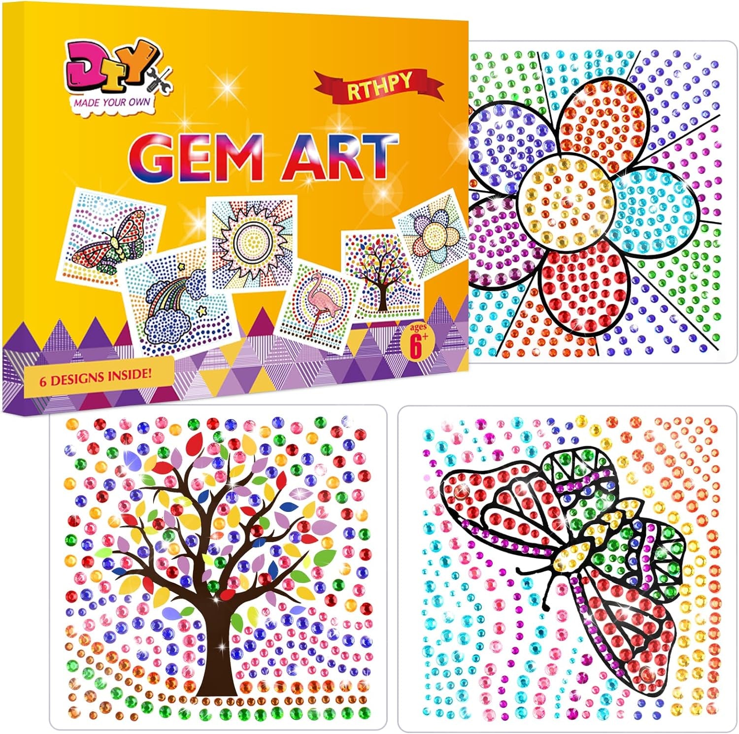 Arts and Crafts for Kids Ages 8-12 &amp; 6-8, Window Suncatcher Diamond Painting Kits by Numbers for Girl Ages 7 9 11 Year Old Gem Art for Kids Ages 9-12 Birthday Gift Idea for Teens (Nature)