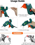 Hot Glue Gun with 30 Glue Sticks, Fast Preheating Hot Melt Gun, Mini Glue Gun Kit for Kids DIY School Craft Projects and Quick Home Repairs, 20W Green