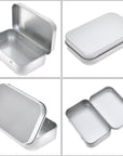 Metal Rectangular Empty Hinged Tins - 30 Pack Silver Mini Portable Box Containers Small Storage Kit & Home Organizer