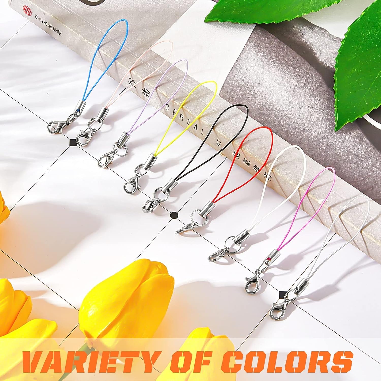 Lobster Clasp Cords Clasp Cord Strap Charm Lariat Lanyard Mini Lariat Cord Strap for Cellphone/Usb Drive/Keychain/Diy Jewelry or Other Handmade Jewelry Making, 9 Colors