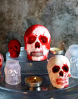 Set of Large + Medium + Small 3D Skull Resin Molds, Flexible Clear Silicone Skull Head Molds, Silicone Molds for Resin, Soap, Clay, Candle Wax Casting, Halloween Home Decoration