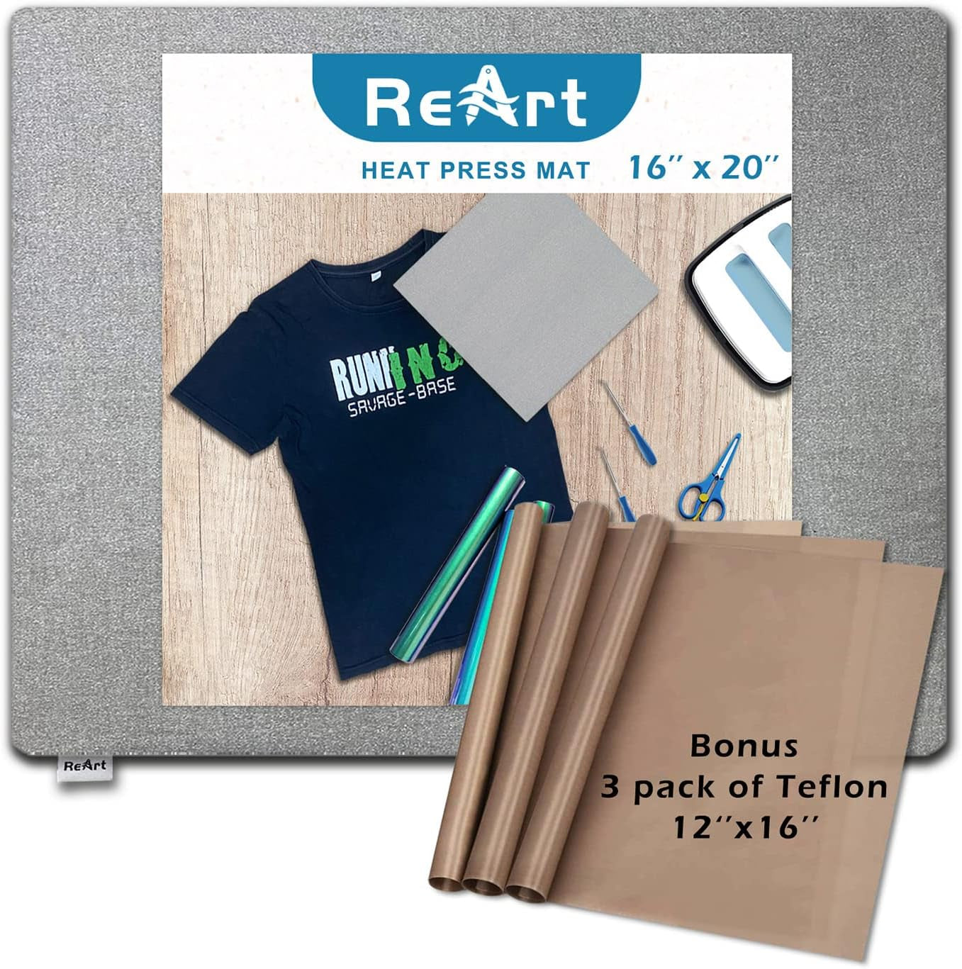 Heat Press Mat 16" X 20" for Easypress Both Sides Applicable - Mat for Heat Press Machines and HTV and Iron on Projects