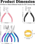 5 Packs Jewelry Pliers Set, Jewelry Making Tools with Needle Nose Pliers/Round Nose Pliers/Chain Nose Pliers/Bent Nose Pliers/Zipper Pliers, Jewelry Making Supplies Repair/Cut Kits for Crafting