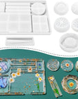 6 PCS Silicone Molds for Resin - Large Resin Molds with Rolling Tray Mold and Resin Grinder Mold for Grind and Storage, DIY Resin Epoxy Kit