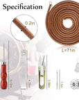 Sewing Machine Belt, 71" 3/16" Sewing Machine Leather Belts Sewing Machine Treadle Belts with Hook for Singer/Jones Sewing Machine (2 Pcs with Accessories)