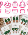 Clay Cutters for Polymer Clay Jewelry, Cactus Polymer Clay Cutters for Earrings Jewelry Making, 10 Shapes Potted Plant Clay Earrings Cutters, Clay Cutters (Potted Plant Clay Cutters)