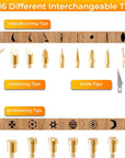 Wood Burning Kit 22PCS, Adjustable Temperature Pen with 18 Tips&Accessories All in a Storage Case - Complete Gift for Mastering the Art of Pyrography