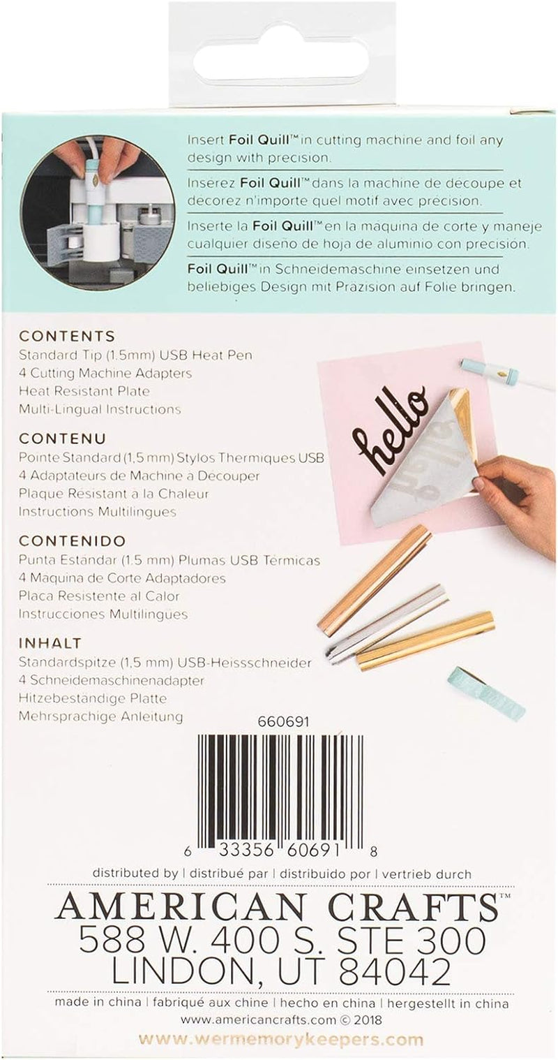 Foil Quill Standard Tip Pen, Make Custom Designs for Planners, Journals, Cards, Scrapbook Pages, and More, Heat-Resistant Grip, On-The-Go USB Plug, Craft Projects