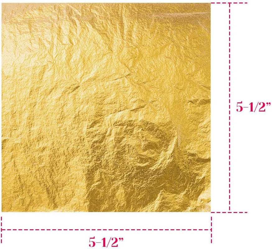 Gold Leaf Sheet for Resin,  300 Sheets Gold Flakes for Resin Nail Foil for Resin Jewelry Making Slime, Nail Arts, Gilding Crafting, Paint, Decoration, 5.5 by 5.5 Inches