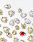 64 Pcs 4 Shapes Pointed Back Rhinestone Glass Rhinestones Gems Clear Rectangle/Teardrop/Heart/Oval Crystal Jewels Embelishments with Silver Plated Back for DIY Craft Jewelry Making
