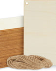 50 Pack Unfinished Wood Plaque Blanks with Jute String for Crafts, DIY Party Banners, Wooden Pennants, Blank Wooden Signs for Crafts, Art Projects (3.75 X 5.75 In)