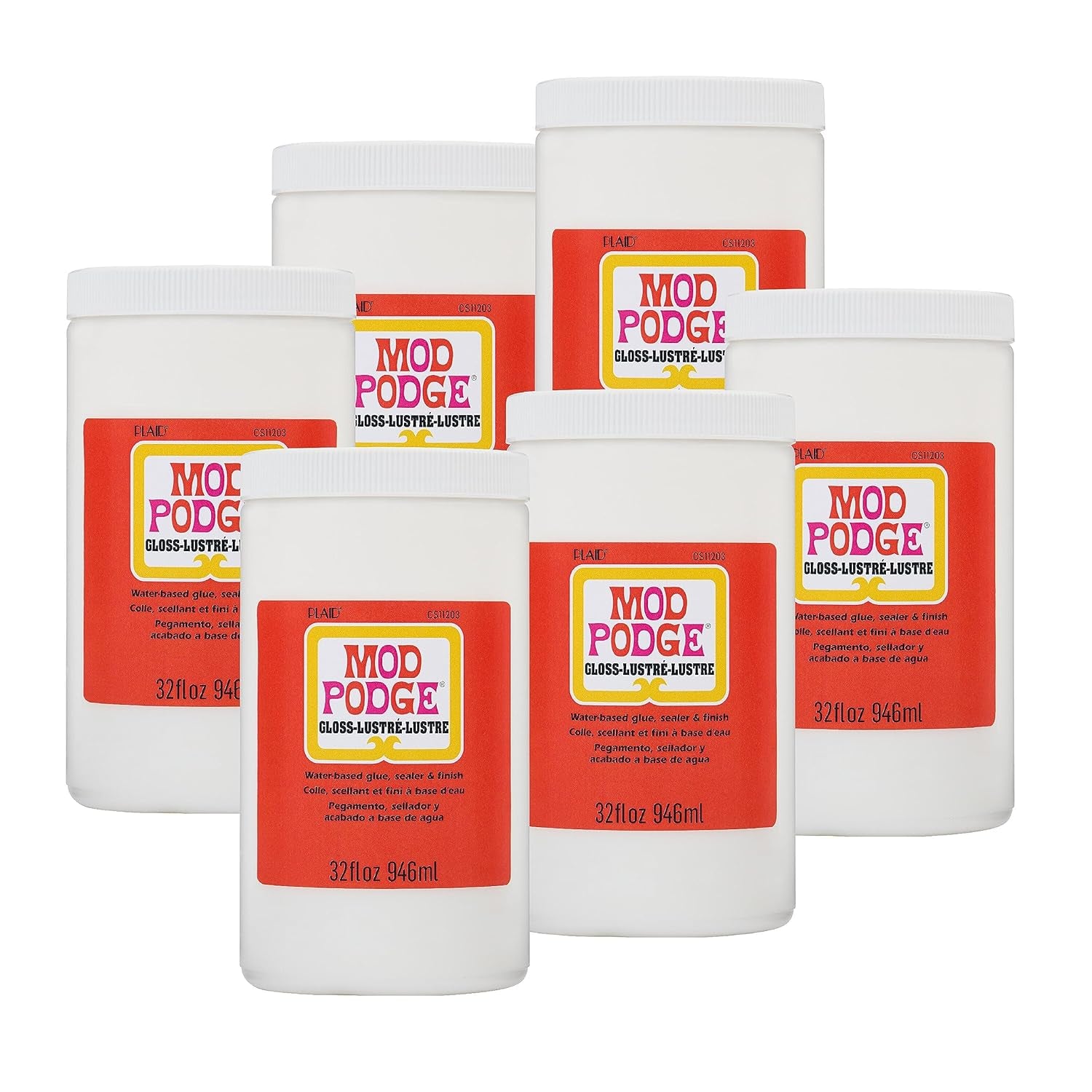 Gloss Sealer, Glue &amp; Finish: All-In-One Craft Solution- Quick Dry, Easy Clean, for Wood, Paper, Fabric &amp; More. Non-Toxic - Craft with Confidence, Made in USA, 32 Oz., Pack of 1