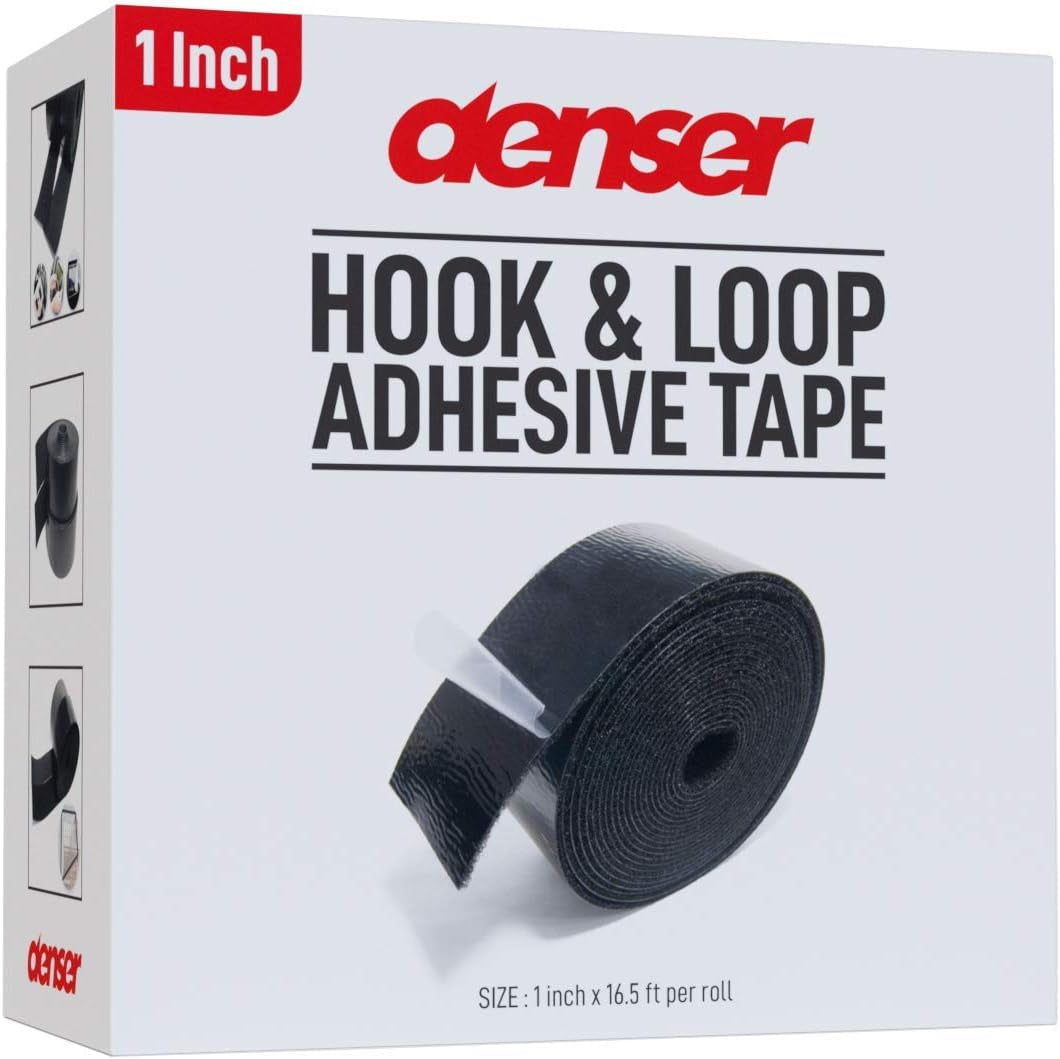 1 Inch Hook and Loop Tape Sticky Back - 5.5 Yards (16.5 Feet) - Strips Adhesive Heavy Duty Black Roll (1 Inch * 16.5 Ft)