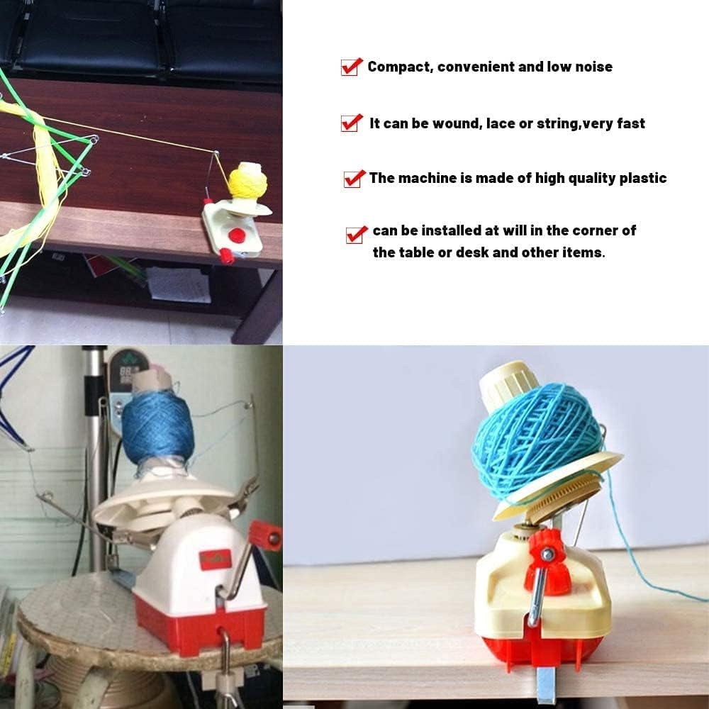 Yarn Winder, Knitting Yarn Ball Winder,Knitting Wool Winder Holder, Swift Table Top Hand Operated Winder,Manual Wool Yarn Cone Ball Winder - 180X135X100Mm