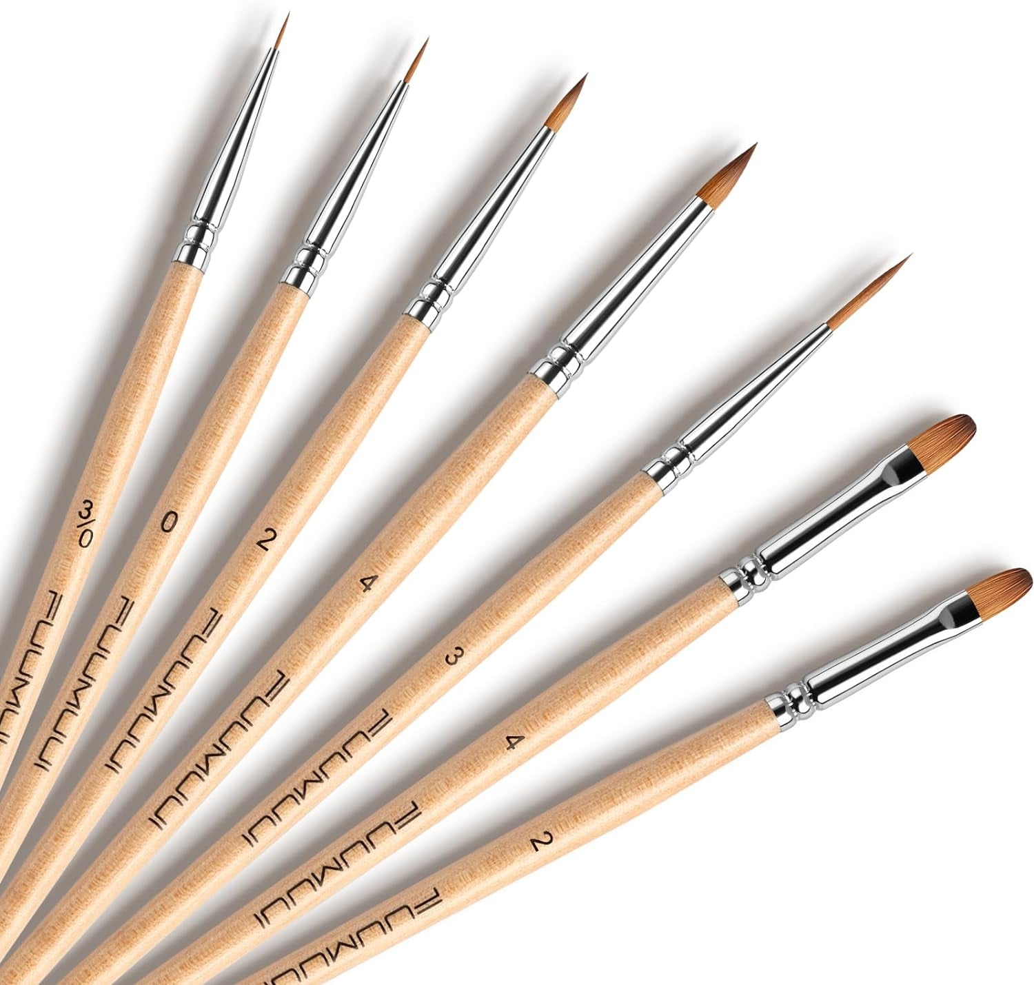 Sable Watercolor Brushes, Professional Watercolor Paint Brushes Set of 7, Soft Kolinsky Sable Hair - Pointed Rounds, Designer, Filbert for Watercolor, Gouache, Inks, Water-Based Oils and Egg Tempra
